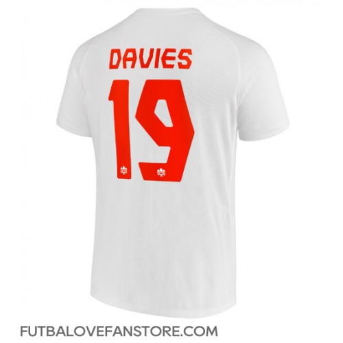 Kanada Alphonso Davies #19 Vonkajší futbalový dres MS 2022 Krátky Rukáv